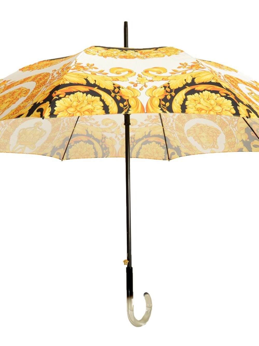 Versace Unisex Barocco Print Black & Gold Large Umbrella